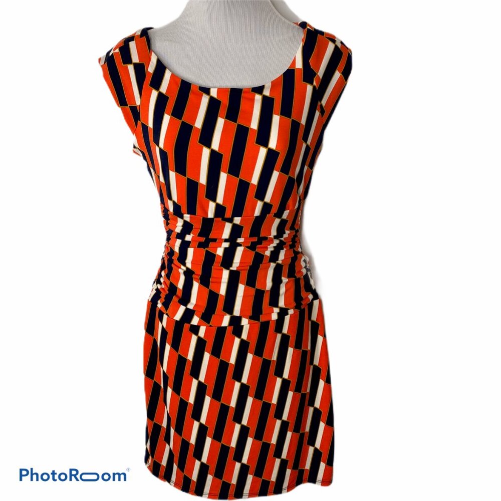 Bisou Bisou Bodycon Dress Womens 4 Ruched Stretch Cap Sleeve Lined